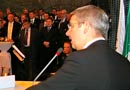 Bürgermeister Urbach im Ratssaal Bensberg bei der Neujahrsansprache