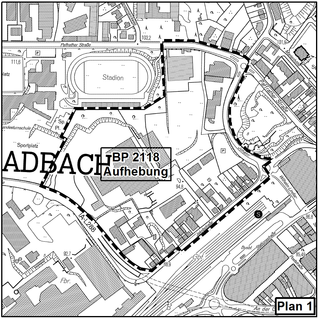 Übersichtsplan zum Bebauungsplan Nr. 2118 Jakobstraße