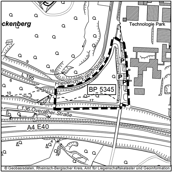 Übersichtsplan zum Bebauungsplan Nr. 5345 - Mobilhof am Technologiepark -