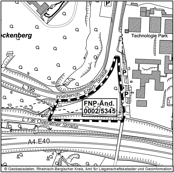 Übersichtsplan zur FNP Änderung Nr. 002/5345 - Mobilhof am Technologiepark -