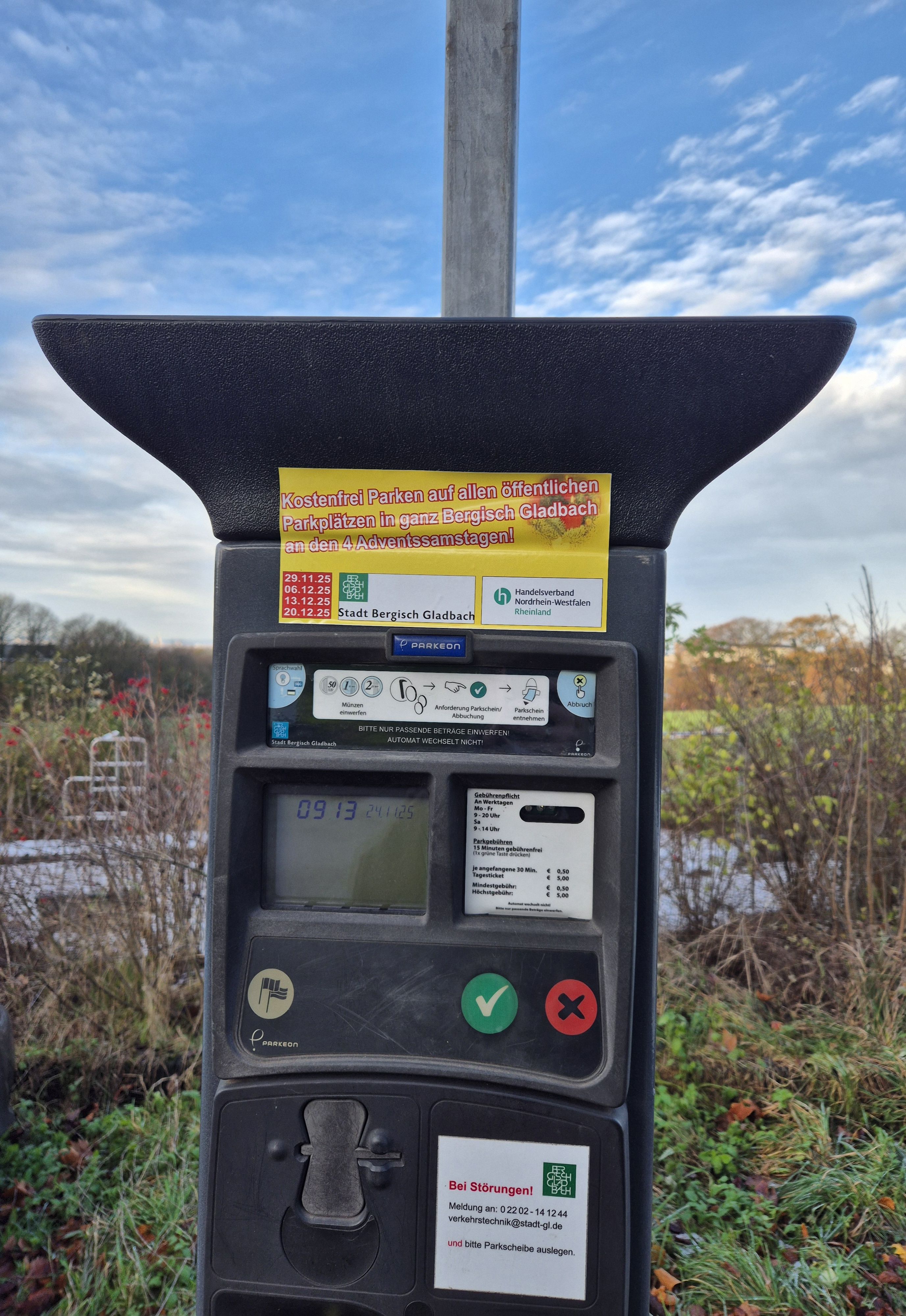 Kostenfreies Parken an den Adventsamstagen auf den städtischen Parkflächen