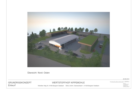 Baufortschritt des neuen Wertstoffhofes auf dem Gelände Kippemühle 