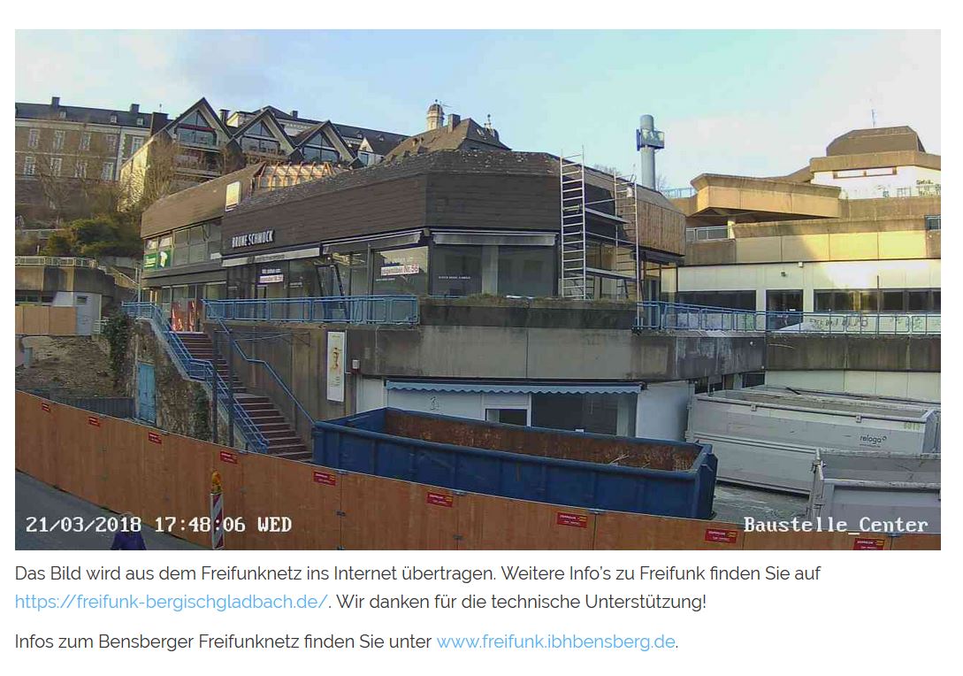 Interessengemeinschaft Bensberger Handel begleitet Baumaßnahme des Investors Centerscape an der Schloßstraße mit eigener Webcam 