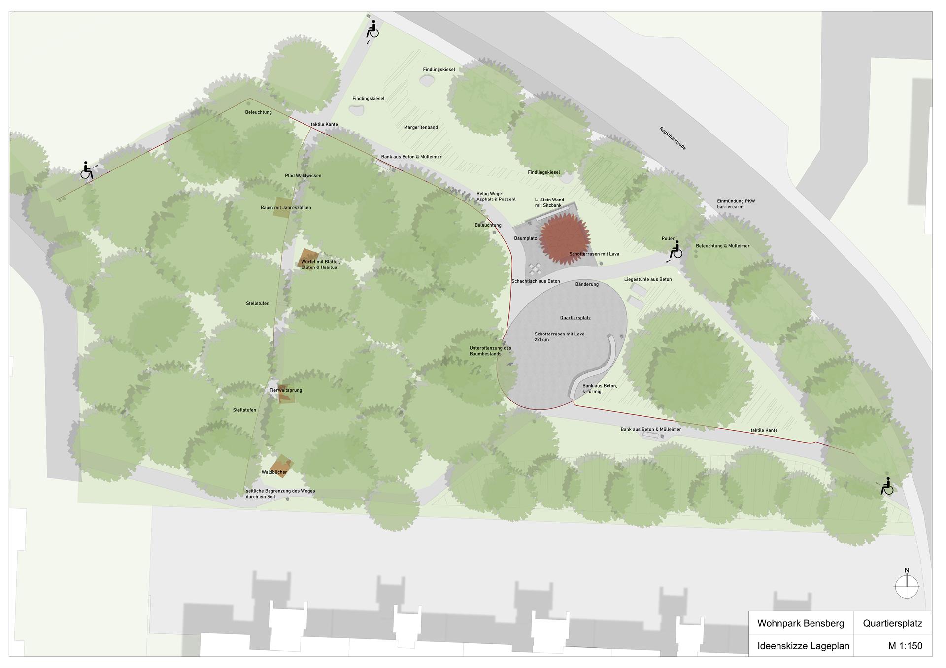 Zwei Rundgänge im Wohnpark Bensberg – Anwohnenden wurde neue Ideenskizze „Dezenter ist besser“ für den Quartiersplatz vorgestellt 