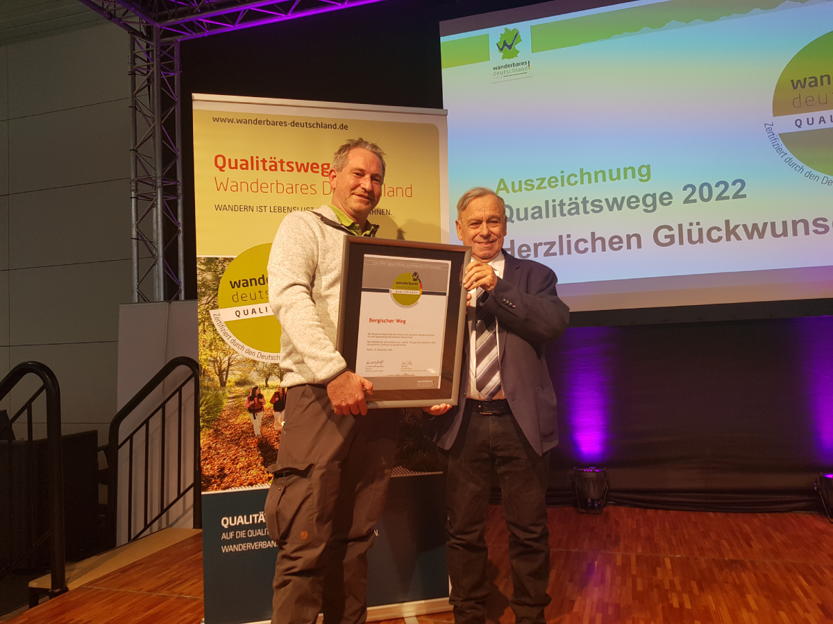 Bergischer Weg erneut als Qualitätsweg zertifiziert
