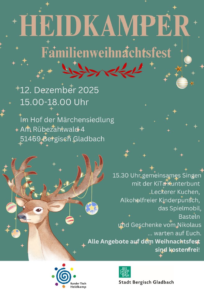 Weihnachtsstimmung in Heidkamp – Das Heidkamper Familienweihnachtsfest findet am 12. Dezember statt
