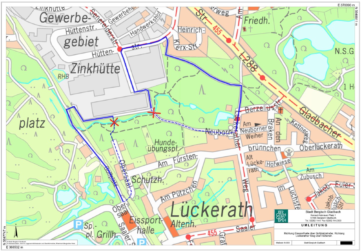 Sperrung der Holzbrücken über den Hasselbach in Lückerath