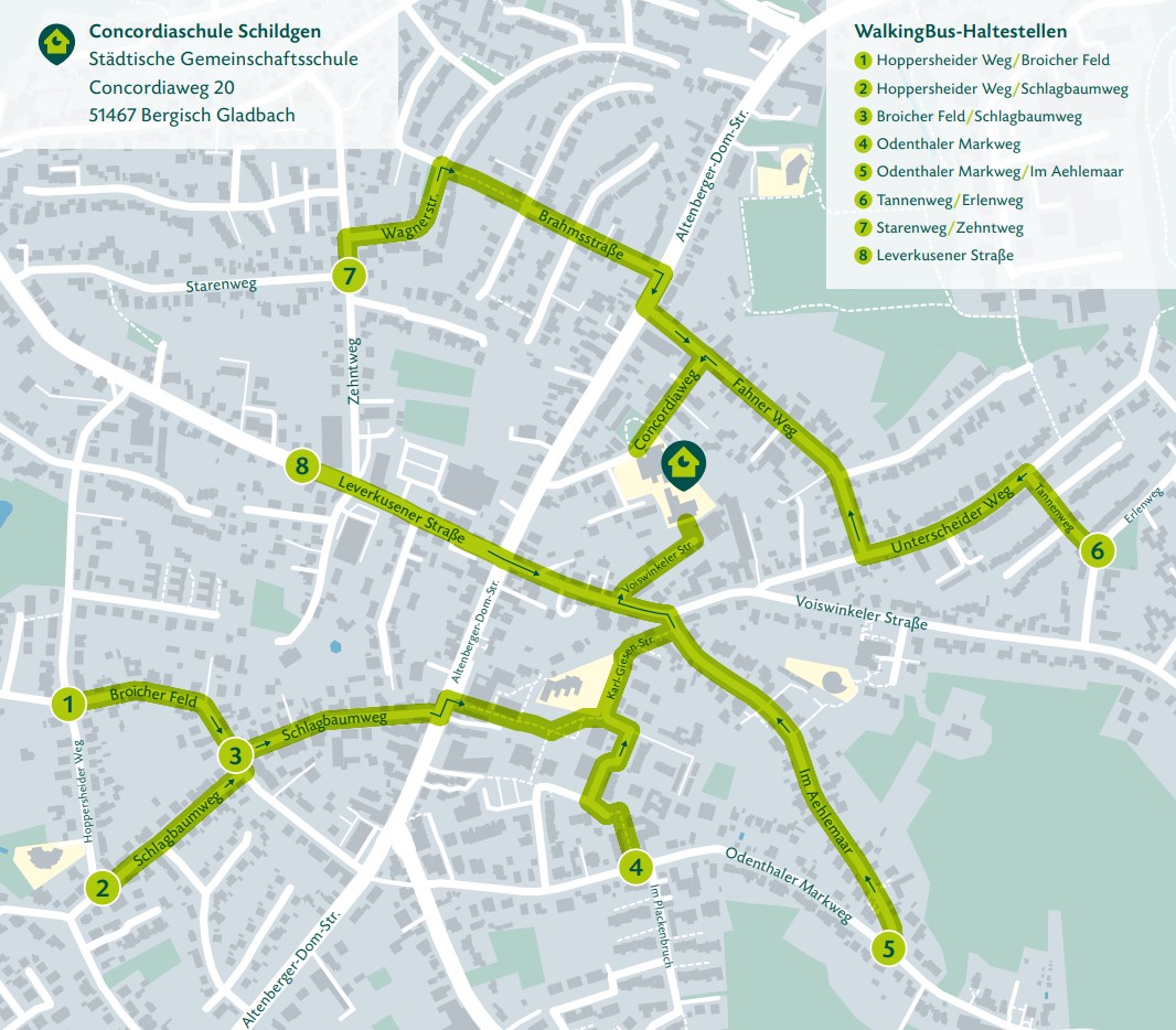 Bauarbeiten an der Altenberger-Dom-Straße: Vorübergehende Änderung des Schulweg zur Concordiaschule