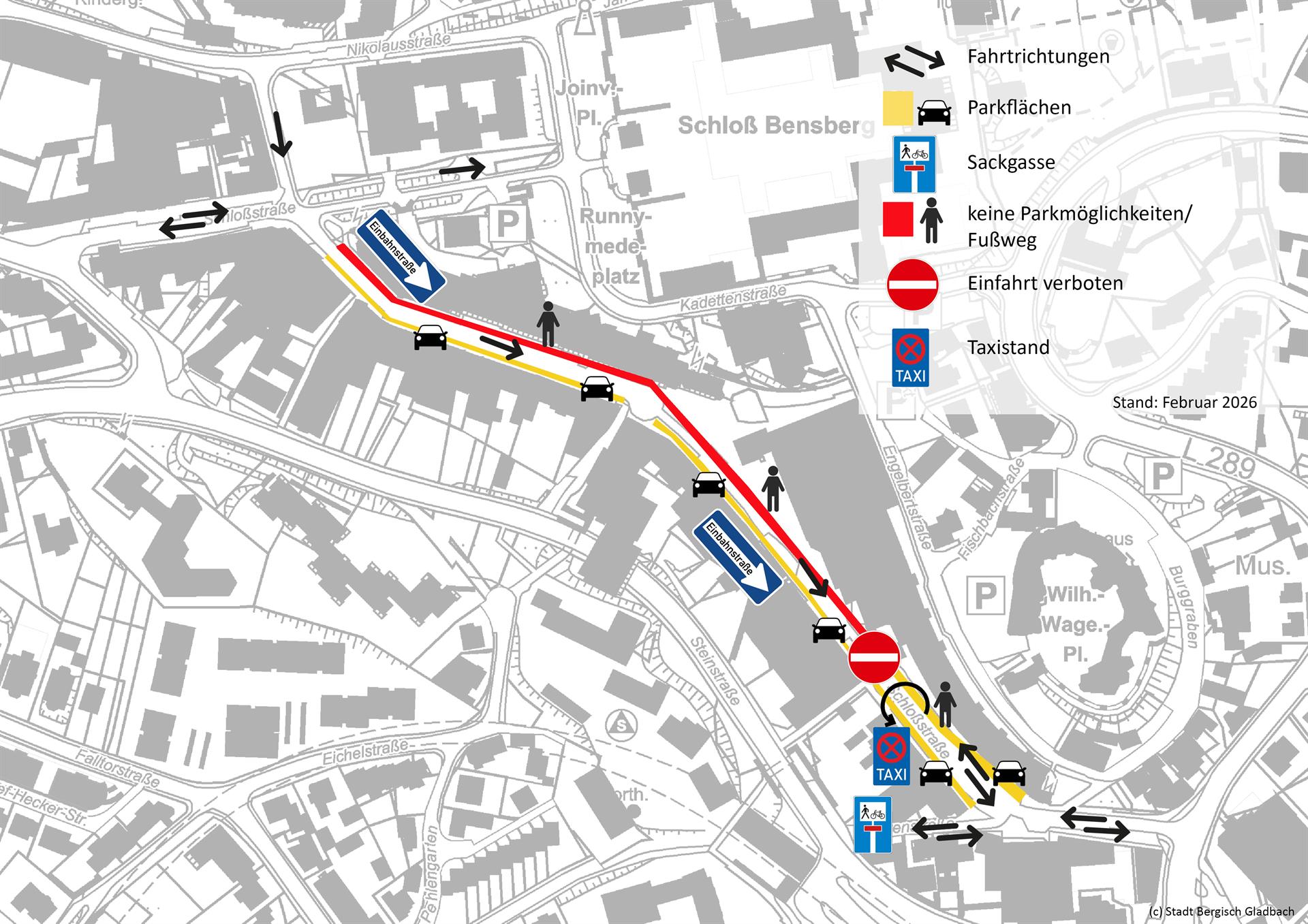 Eindeutigere Parkregeln - Nachträgliche Markierungsarbeiten auf der Schloßstraße