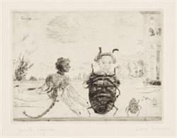 James Ensor, Seltsame Insekten, 1888, Kaltnadelradierung, 11,4 x 15,4 cm,  Sammlung Quinensor, Ostende, Foto: Steven Decroos